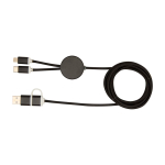 Câble de charge plastique recyclé et aluminium synchronisation 5 en 1 couleur noir deuxième vue arrière