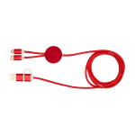 Câble de charge plastique recyclé et aluminium synchronisation 5 en 1 couleur rouge deuxième vue arrière