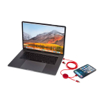 Câble de charge plastique recyclé et aluminium synchronisation 5 en 1 couleur rouge quatrième vue