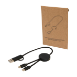 Câble de charge rapide en plastique recyclé synchronisation 5 en 1 couleur noir