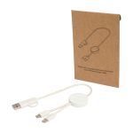 Câble de charge rapide en plastique recyclé synchronisation 5 en 1 couleur blanc