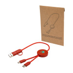 Câble de charge rapide en plastique recyclé synchronisation 5 en 1 vue avec impression sérigraphique