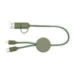 Câble de charge rapide en plastique recyclé synchronisation 5 en 1 deuxième vue frontale