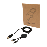 Câble en plastique recyclé synchronisation des données 27W, 5 en 1 couleur noir