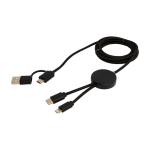 Câble en plastique recyclé synchronisation des données 27W, 5 en 1 couleur noir troisième vue
