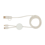 Câble en plastique recyclé synchronisation des données 27W, 5 en 1 couleur blanc deuxième vue frontale