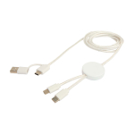 Câble en plastique recyclé synchronisation des données 27W, 5 en 1 couleur blanc troisième vue