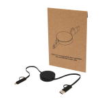 Câble en plastique recyclé charge rapide et synchronisation 5 en 1 couleur noir