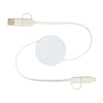 Câble en plastique recyclé charge rapide et synchronisation 5 en 1 couleur blanc deuxième vue arrière