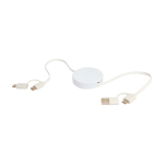 Câble en plastique recyclé charge rapide et synchronisation 5 en 1 couleur blanc troisième vue