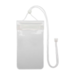 Grande housse imperméable en plastique pour mobile avec corde couleur transparent deuxième vue frontale