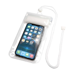 Housse imperméable moyenne en plastique pour mobile avec corde couleur blanc