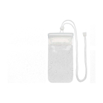 Housse imperméable moyenne en plastique pour mobile avec corde couleur blanc deuxième vue