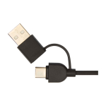 Base de charge sans fil avec câble 2 en 1 en plastique recyclé 15W couleur noir vue détail 1