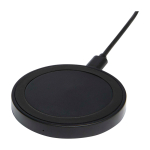 Base de charge sans fil avec câble 2 en 1 en plastique recyclé 15W couleur noir deuxième vue