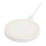 Base de charge sans fil avec câble 2 en 1 en plastique recyclé 15W couleur blanc deuxième vue