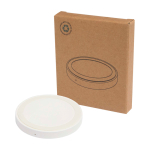 Base de charge sans fil avec câble 2 en 1 en plastique recyclé 15W couleur blanc troisième vue