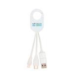 Câble de charge en plastique recyclé avec plusieurs connexions 4 en 1 avec zone d'impression