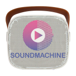 Enceinte sans fil en plastique recyclé avec sangle en cuir 3W couleur blanc