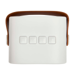 Enceinte sans fil en plastique recyclé avec sangle en cuir 3W couleur blanc troisième vue frontale