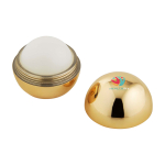 Baume à lèvres à la vanille avec boîtier extérieur brillant FPS 15 couleur jaune vue avec impression sérigraphique