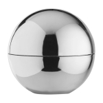 Baume à lèvres à la vanille avec boîtier extérieur brillant FPS 15 couleur argenté deuxième vue frontale