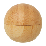 Baume à lèvres parfum vanille avec boîtier en bambou FPS 15 couleur bois deuxième vue frontale