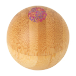 Baume à lèvres parfum vanille avec boîtier en bambou FPS 15 couleur bois vue avec impression sérigraphique