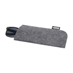 Étui pour lunettes en feutre recyclé de haute qualité et doux couleur gris foncé deuxième vue