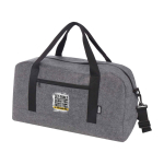 Pochette multiusage en feutre recyclé de qualité avec sangles couleur gris foncé vue impression transfert