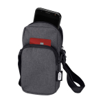 Housse pour mobile en polyester recyclé avec sangles ajustables couleur gris foncé deuxième vue