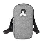 Housse pour mobile en polyester recyclé avec sangles ajustables couleur gris chiné deuxième vue arrière
