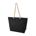Sac de plage en polyester recyclé avec anses en cordon 23L couleur noir
