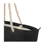 Sac de plage en polyester recyclé avec anses en cordon 23L couleur noir vue détail 1