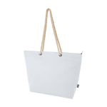 Sac de plage en polyester recyclé avec anses en cordon 23L couleur blanc