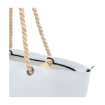 Sac de plage en polyester recyclé avec anses en cordon 23L couleur blanc vue détail 1