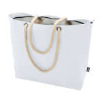 Sac de plage en polyester recyclé avec anses en cordon 23L couleur blanc deuxième vue