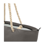 Sac de plage en polyester recyclé avec anses en cordon 23L couleur gris vue détail 1