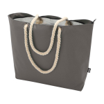 Sac de plage en polyester recyclé avec anses en cordon 23L couleur gris deuxième vue