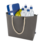 Sac de plage en polyester recyclé avec anses en cordon 23L couleur gris troisième vue