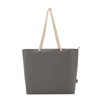 Sac de plage en polyester recyclé avec anses en cordon 23L couleur gris troisième vue frontale