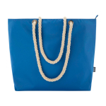 Sac de plage en polyester recyclé avec anses en cordon 23L couleur bleu roi deuxième vue frontale
