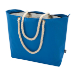 Sac de plage en polyester recyclé avec anses en cordon 23L couleur bleu roi deuxième vue