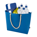 Sac de plage en polyester recyclé avec anses en cordon 23L couleur bleu roi troisième vue