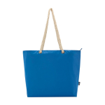 Sac de plage en polyester recyclé avec anses en cordon 23L couleur bleu roi troisième vue frontale