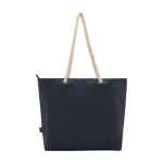 Sac de plage en polyester recyclé avec anses en cordon 23L couleur bleu marine deuxième vue arrière