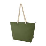 Sac de plage en polyester recyclé avec anses en cordon 23L couleur vert olive