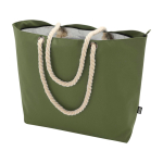 Sac de plage en polyester recyclé avec anses en cordon 23L couleur vert olive deuxième vue