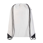 Sac à dos à cordon en non-tissé durable et résistant à la déchirure 5L couleur blanc troisième vue frontale
