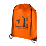 Sac à dos à cordon en non-tissé durable et résistant à la déchirure 5L couleur orange vue impression sérigraphique
